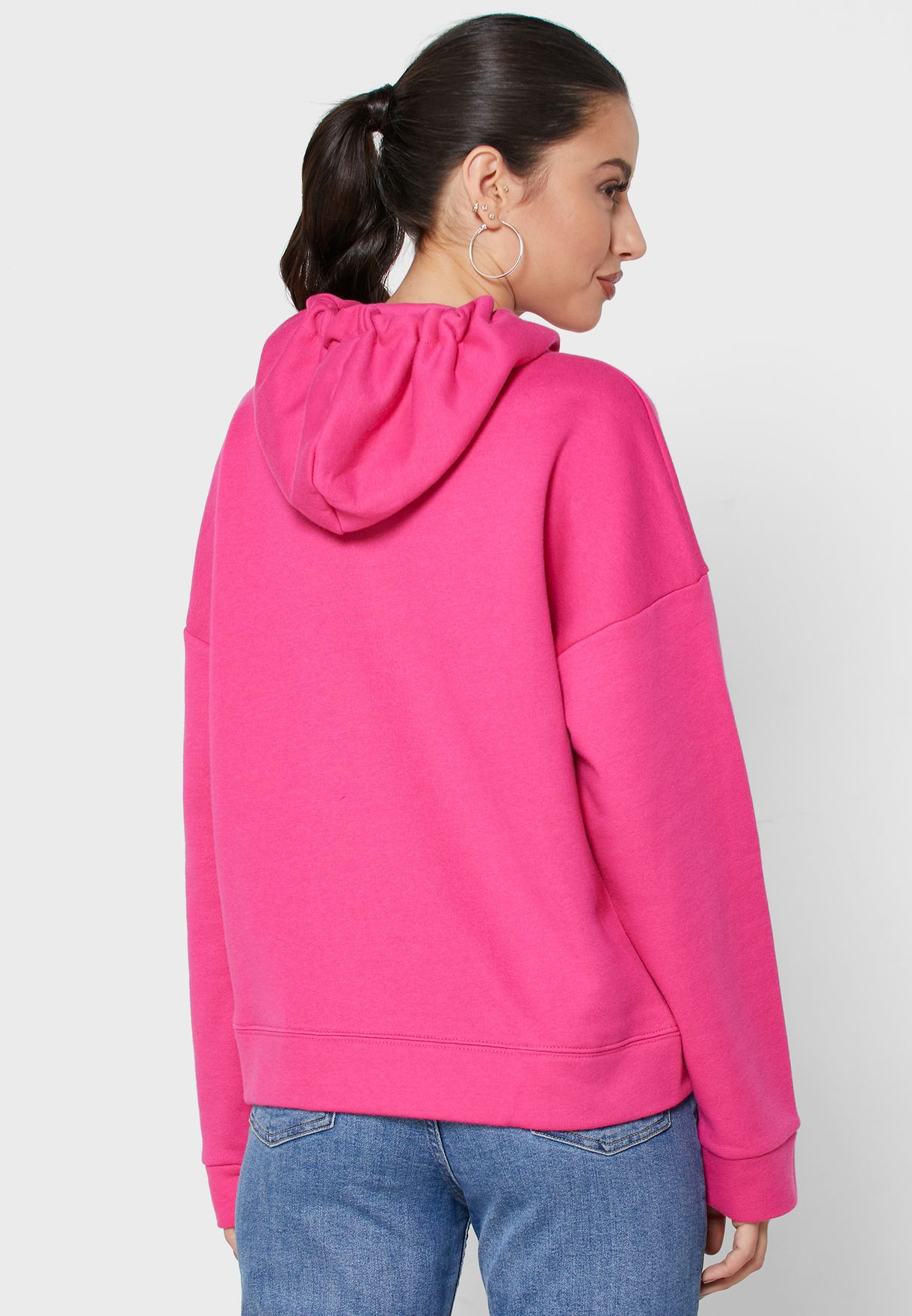 longline pink hoodie