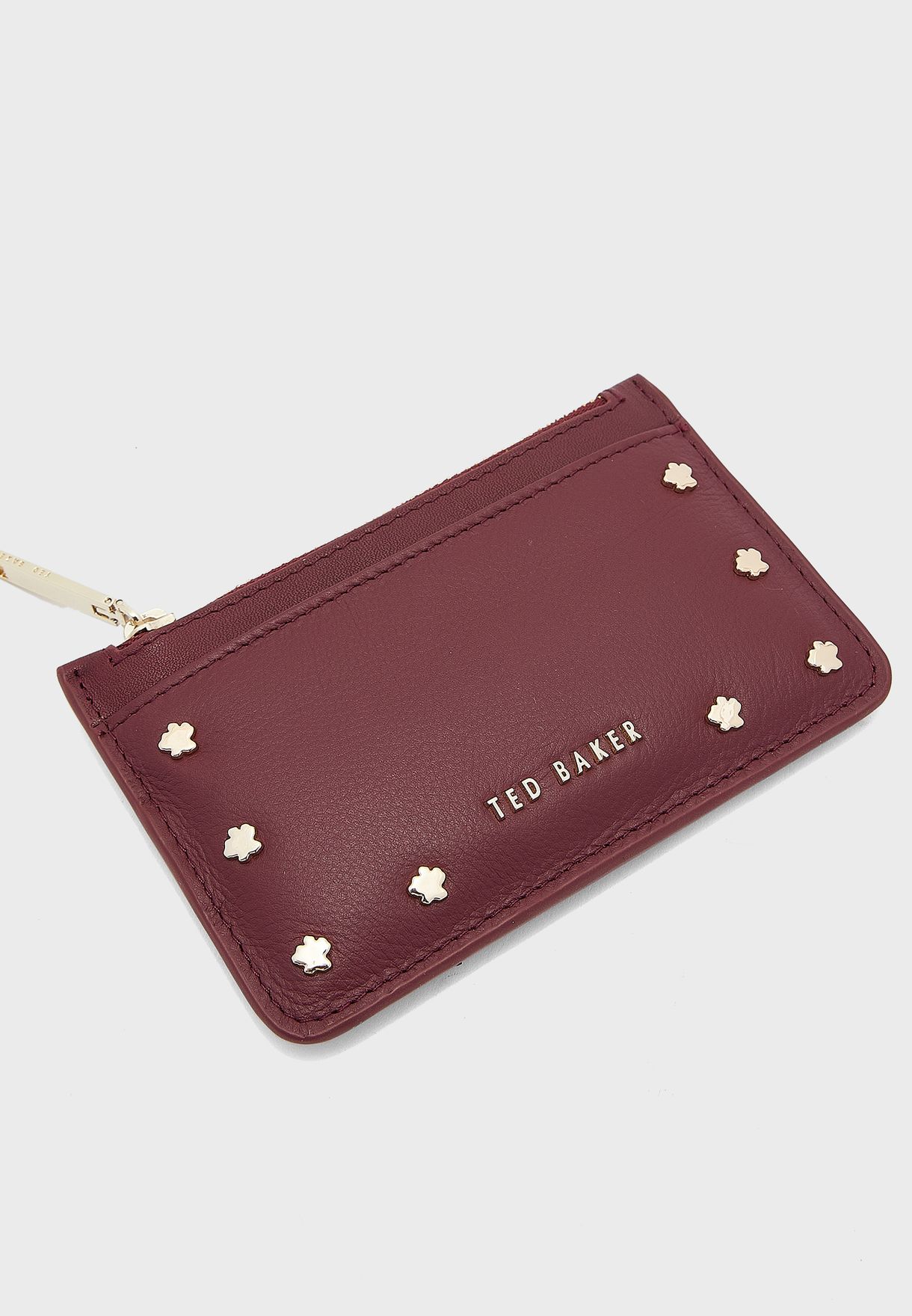 Studded Zipped Card Holder