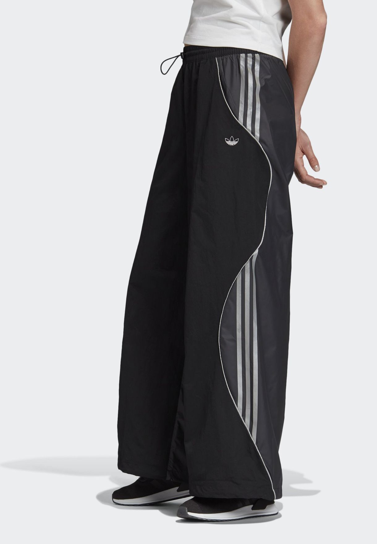 adidas 3 stripe black track pants