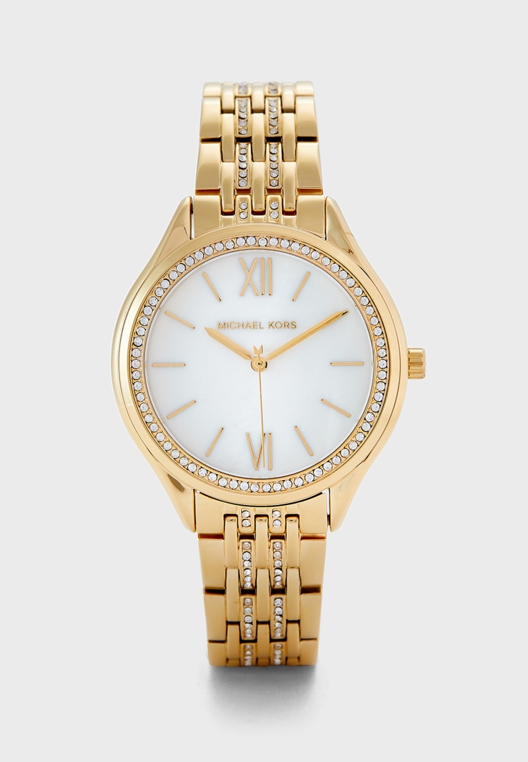 Michael Kors Womens Mindy ThreeHand Rose GoldTone Stainless Steel Watch   MK7085  Watch Station
