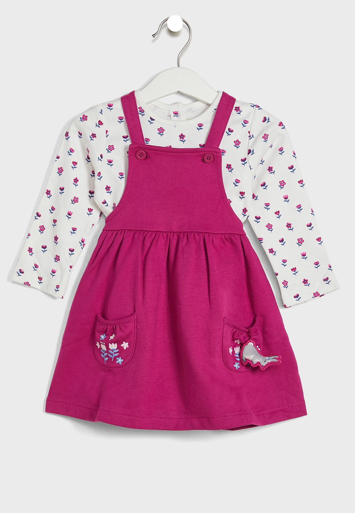 Kids Bunny Print Dress & Top Set