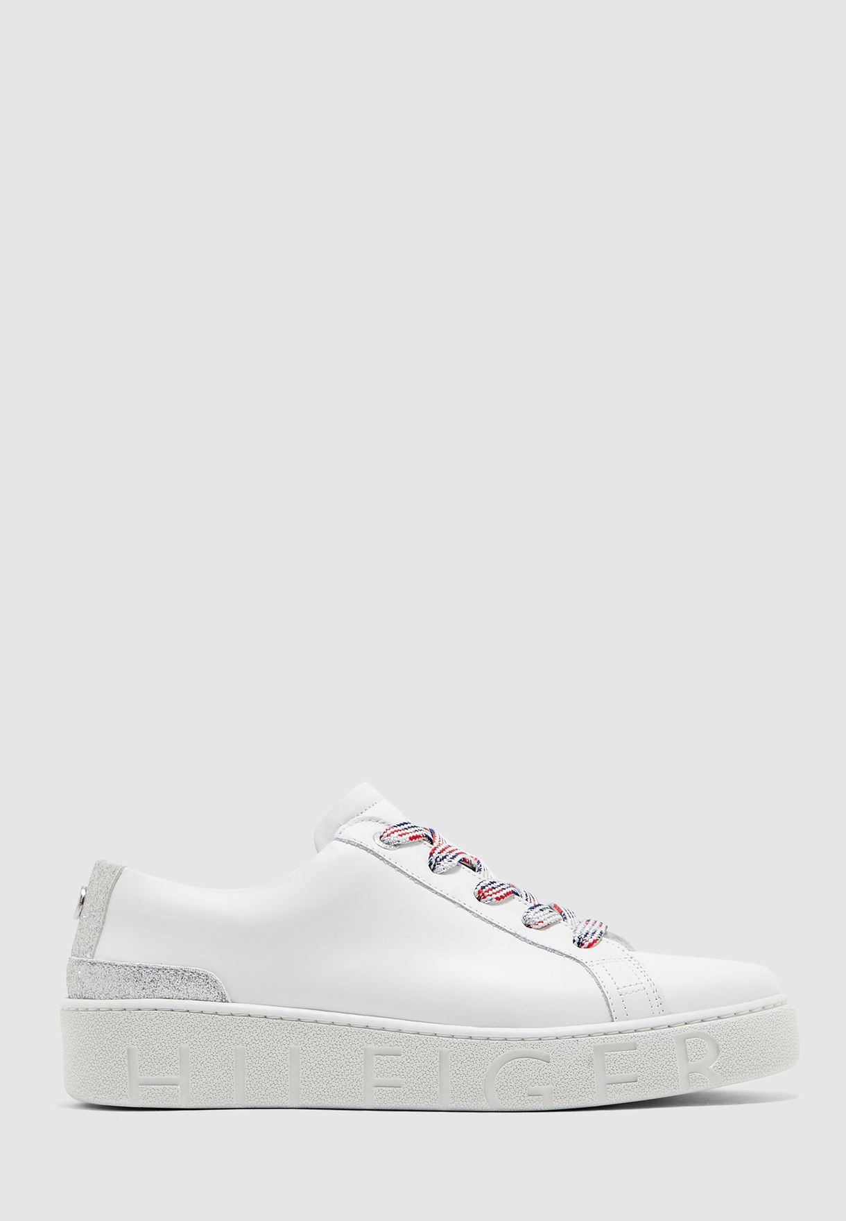 tommy hilfiger glitter detail city sneakers white