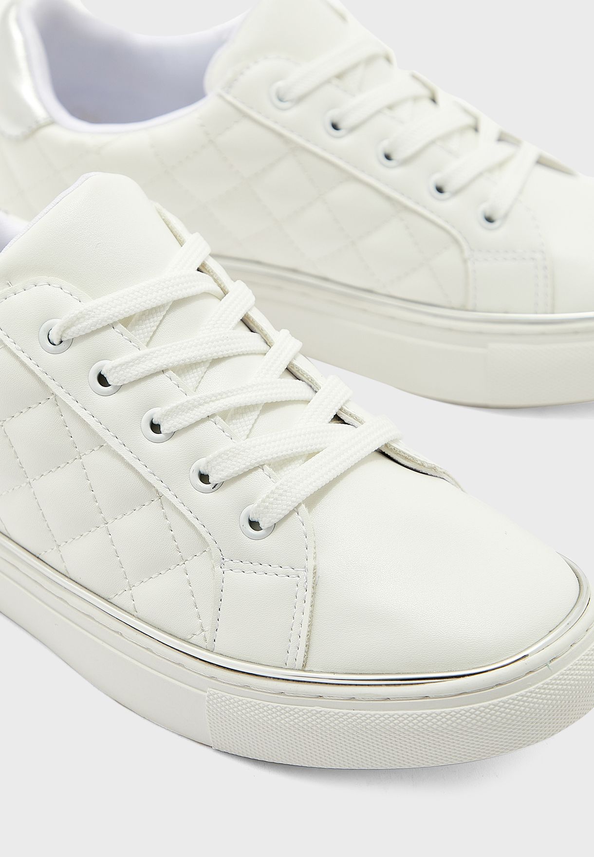 Quilted Metallic Detail Sneaker