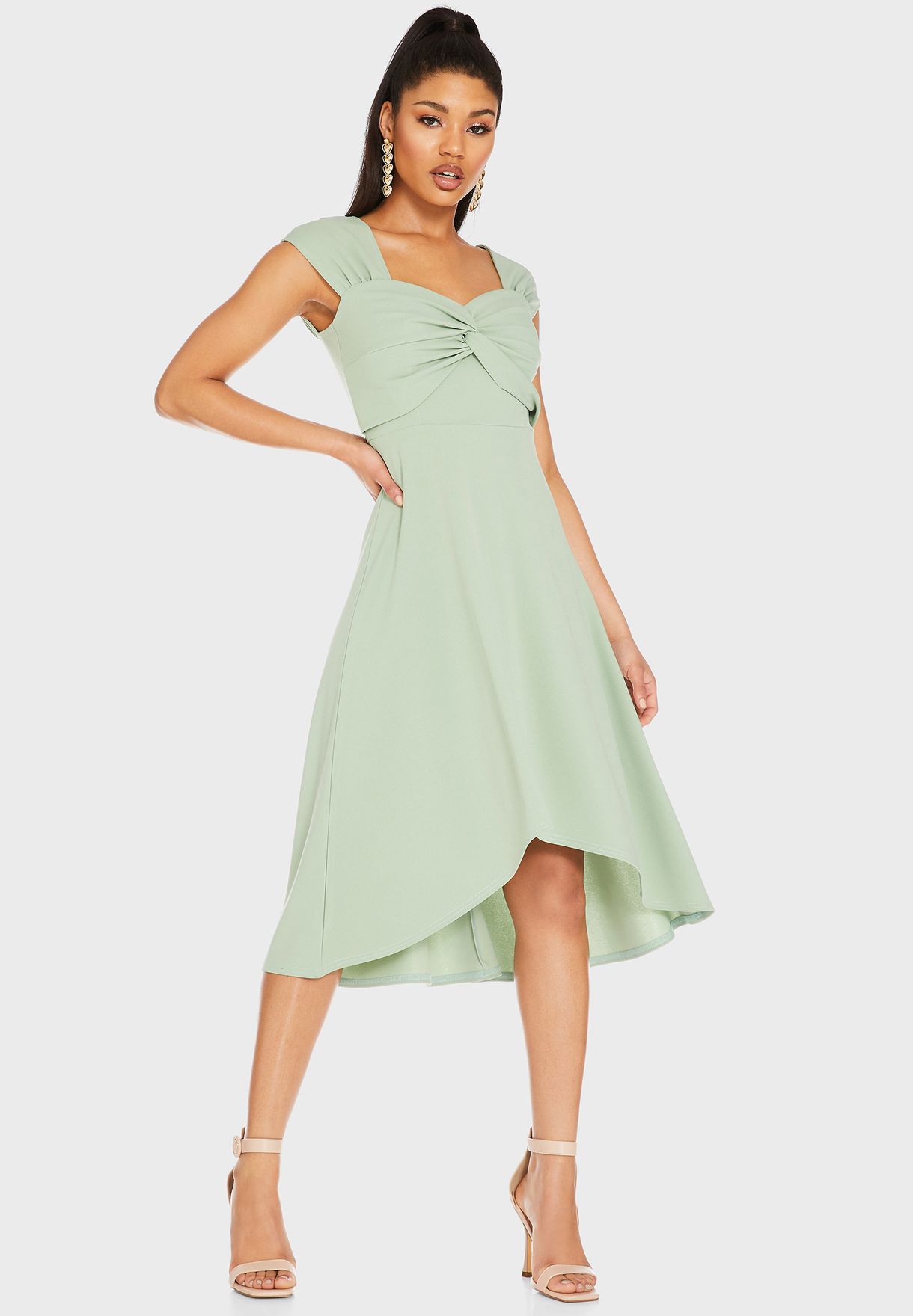 quiz green bardot dress