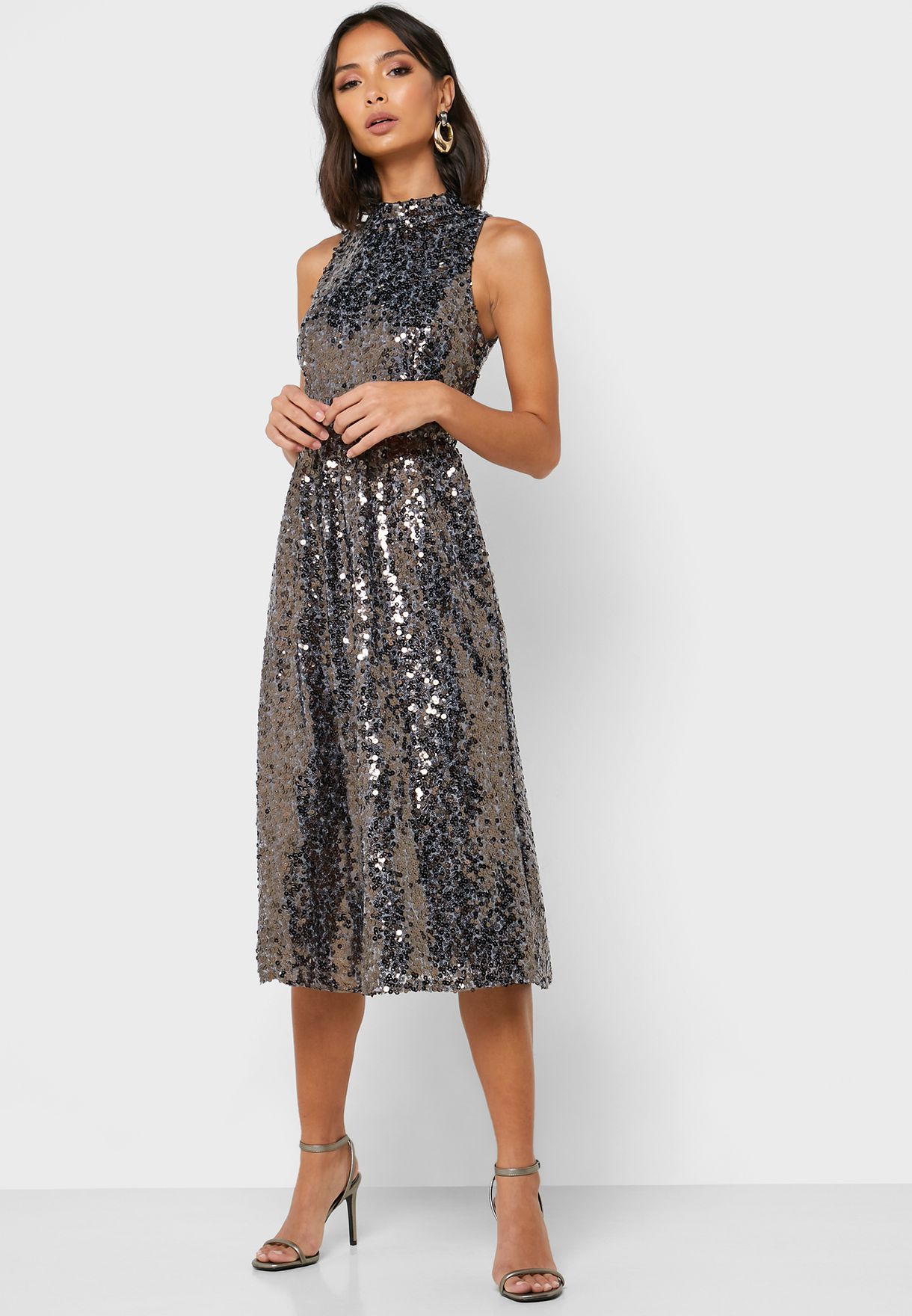 shimmer skater dress