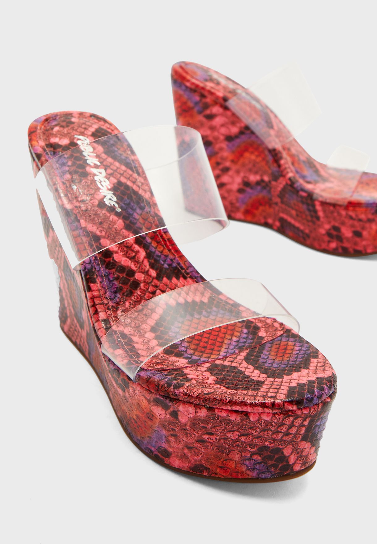 snake print wedge sandals