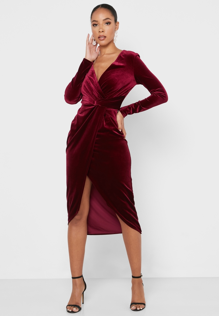 Buy Miss Selfridge Front Twisted Velvet Shimmer for Women in MENA, Worldwide