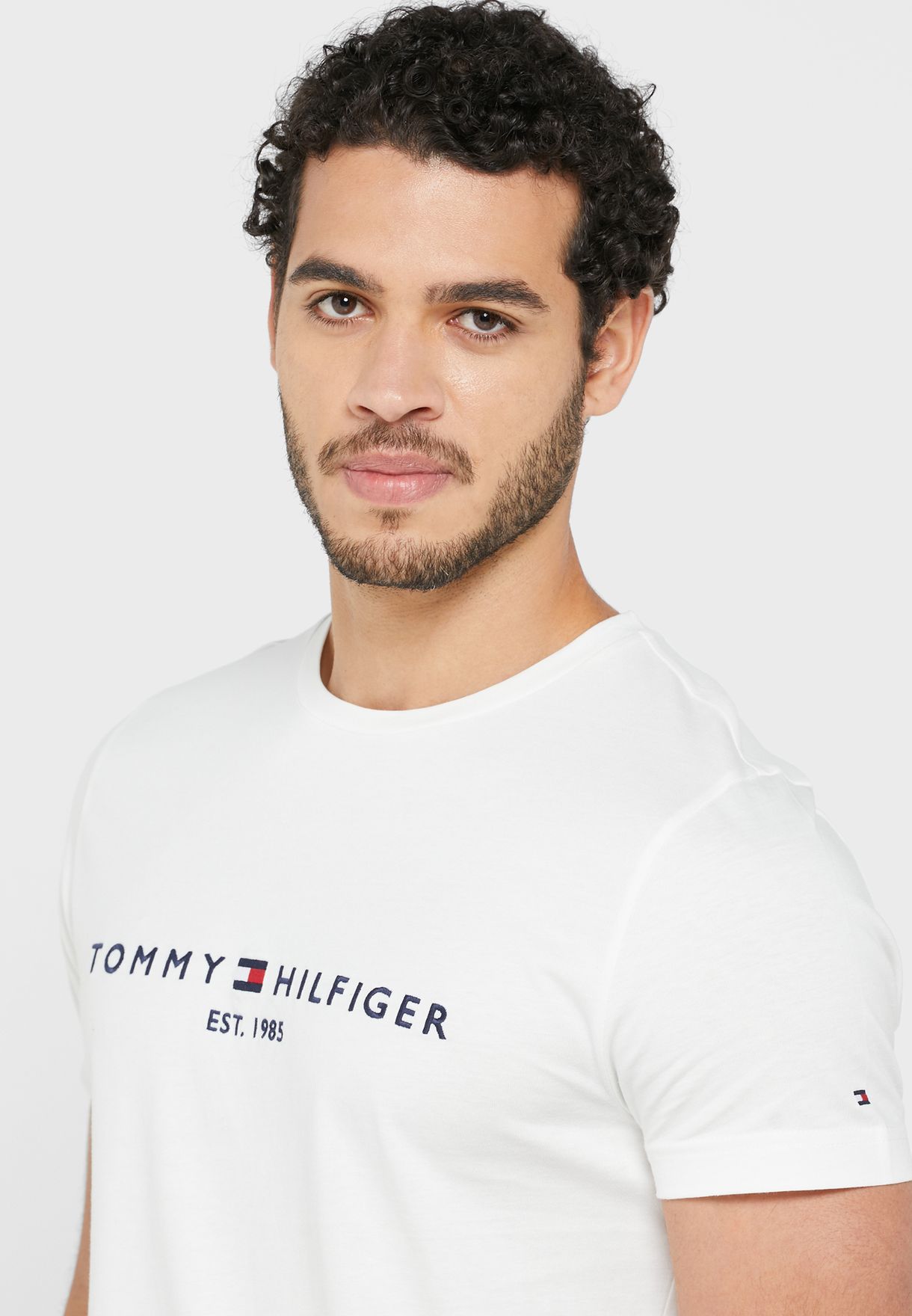 Buy Tommy Hilfiger White Logo Crew Neck T Shirt For Men In Riyadh Jeddah