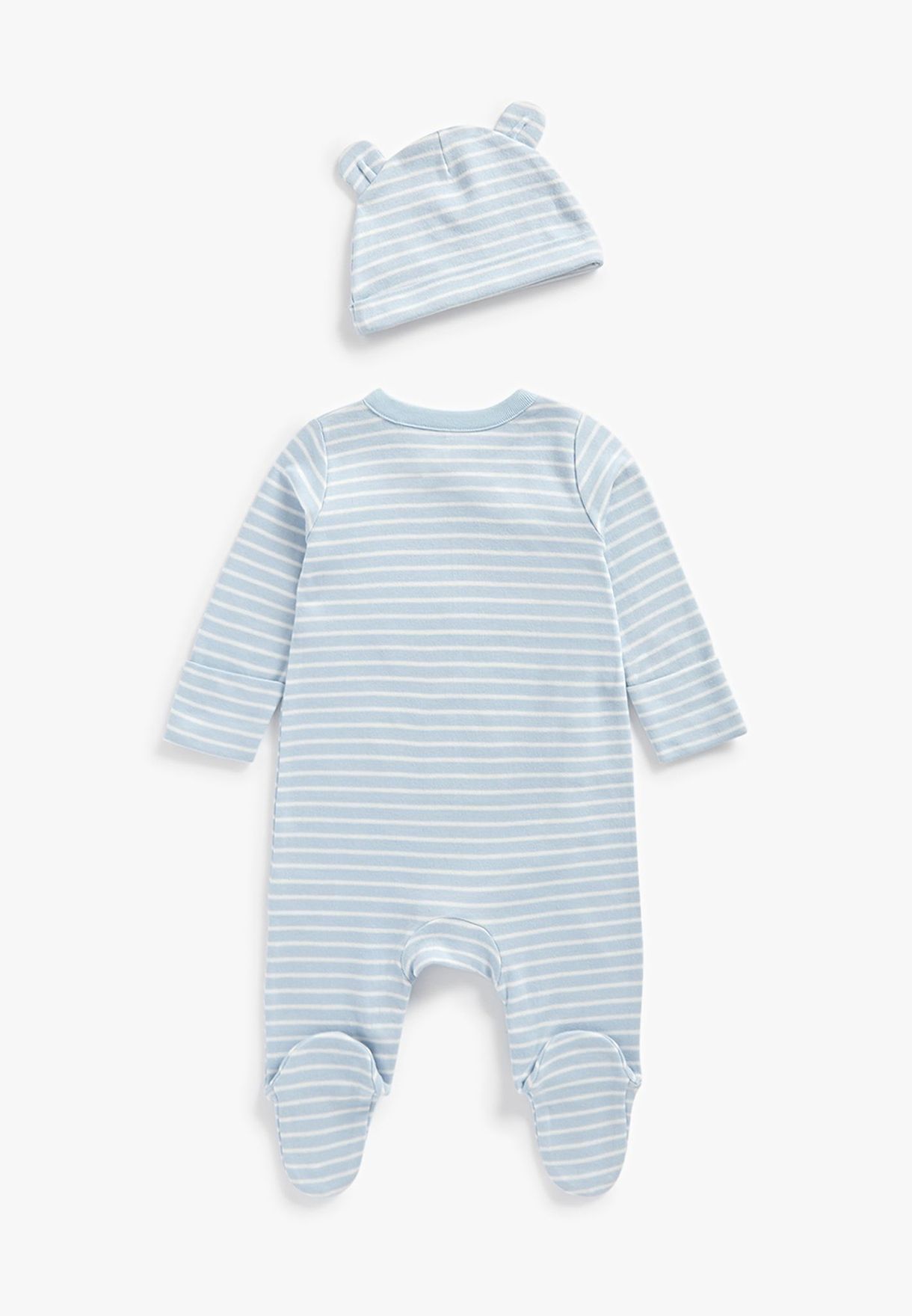 Infant Striped Onesies & Hat