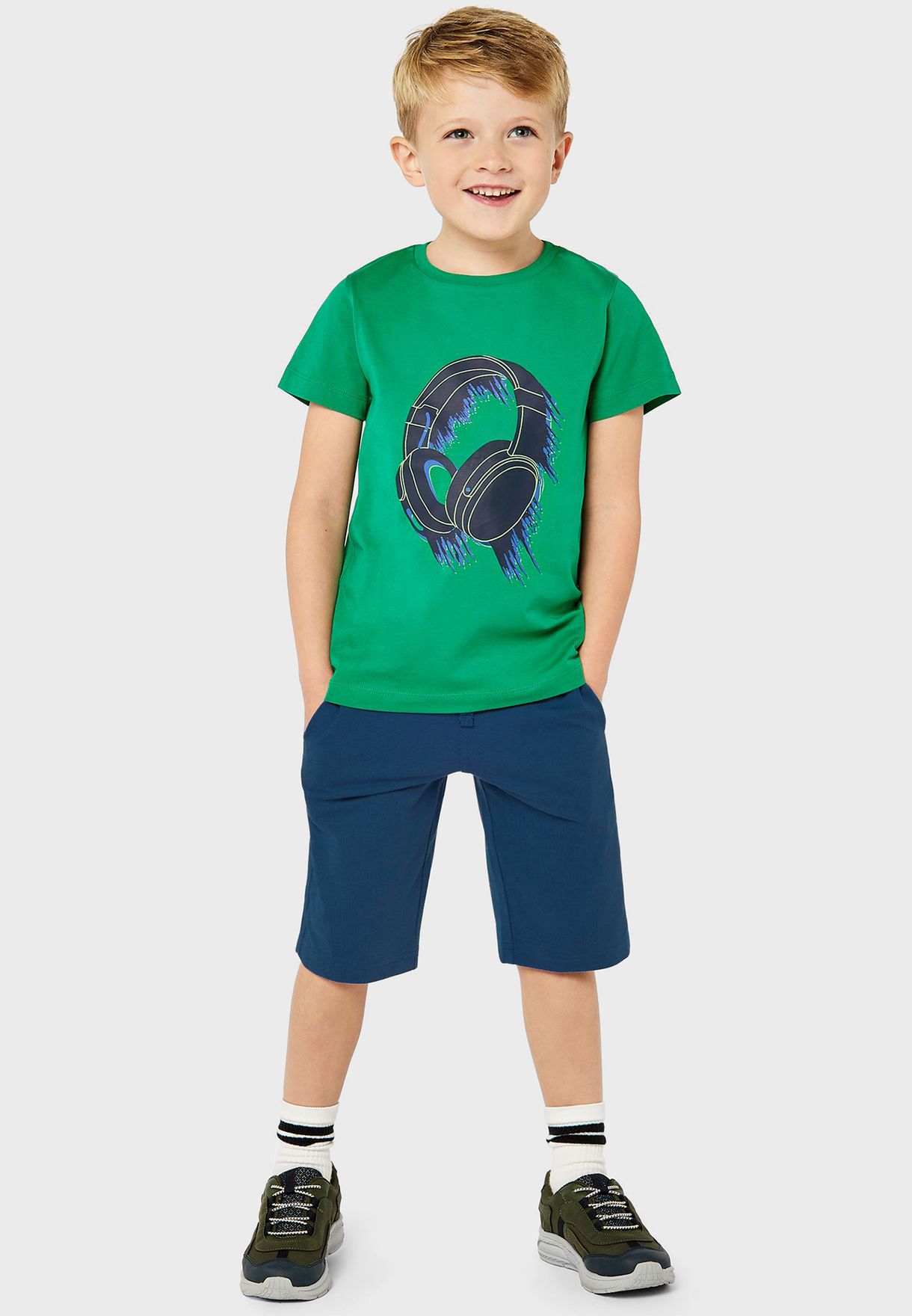 Youth Headphone T-Shirt & Shorts Set