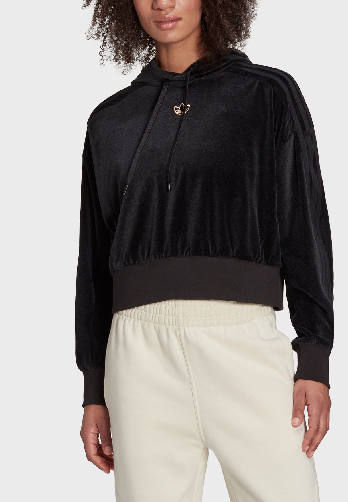 Trefoil Cropped Hoodie