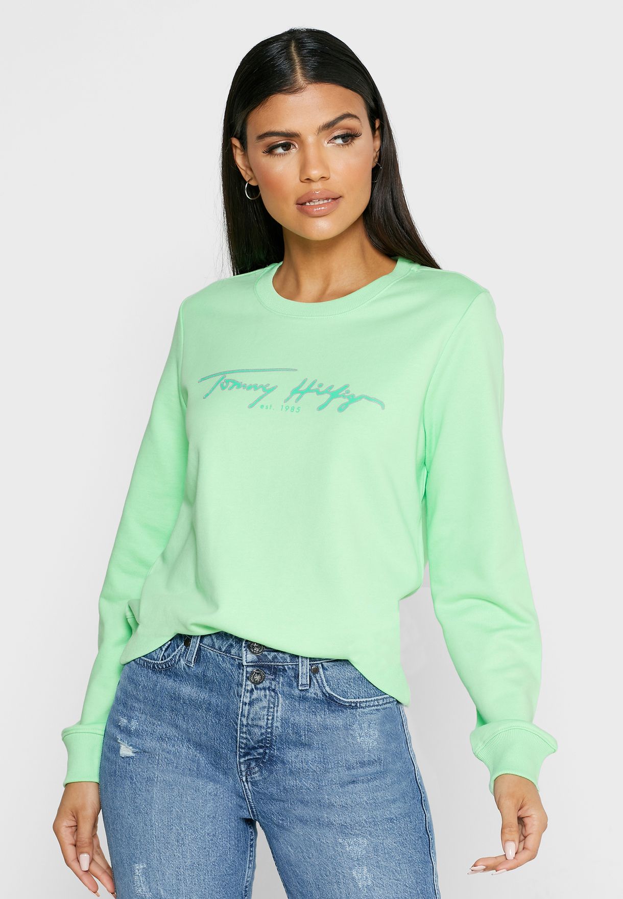 Tommy Hilfiger green Logo Sweatshirt 