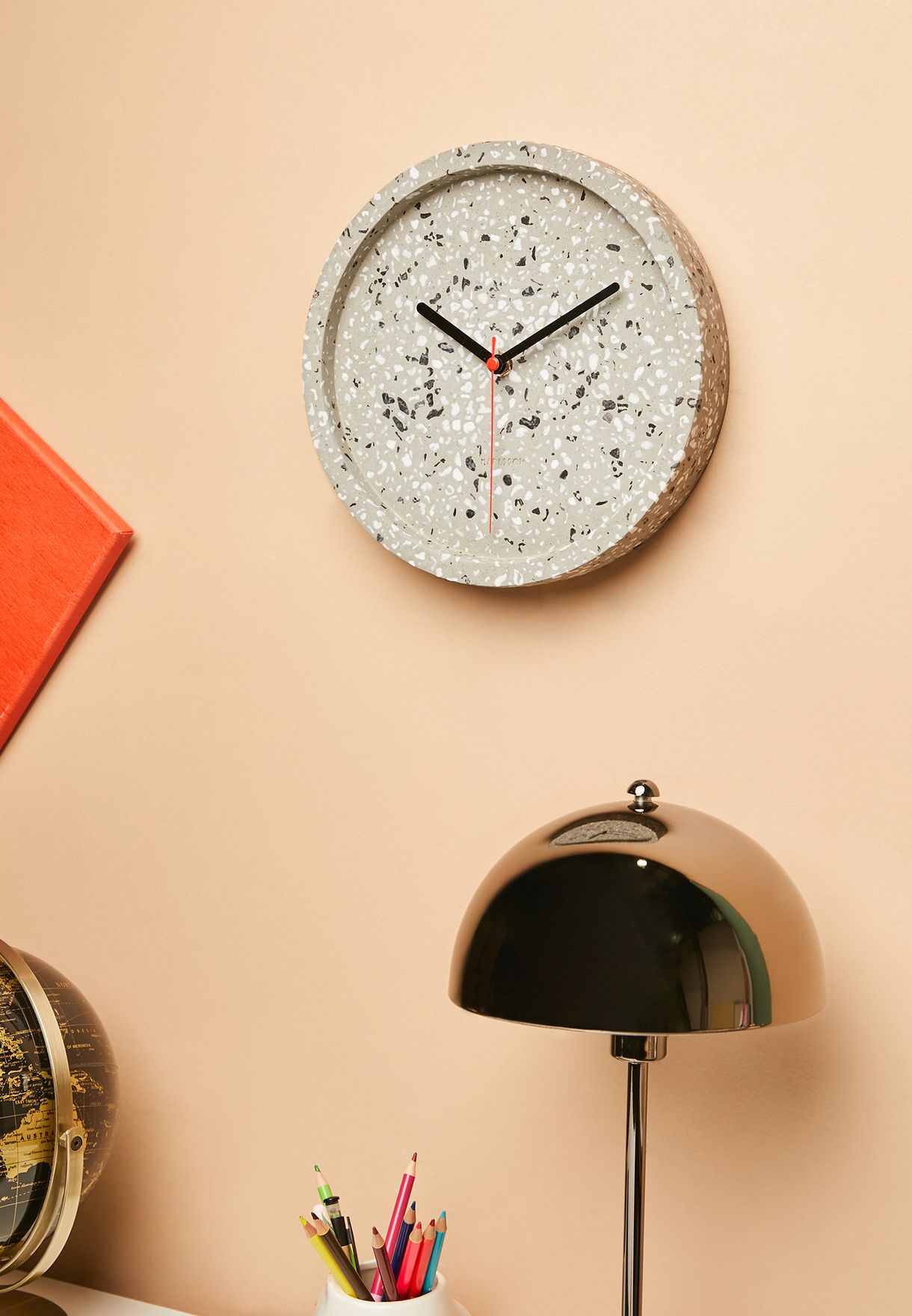 Grey Terrazzo Wall Clock