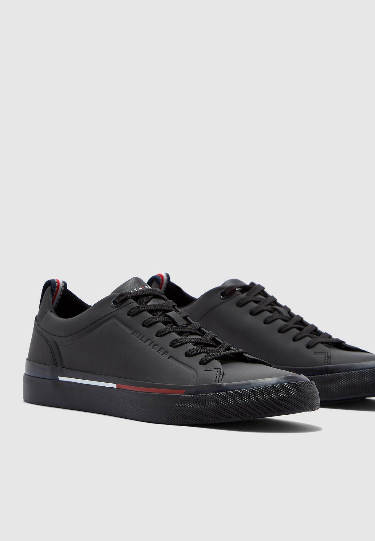 Tommy Hilfiger Leather Sneaker Black Spain, SAVE 45% - mpgc.net