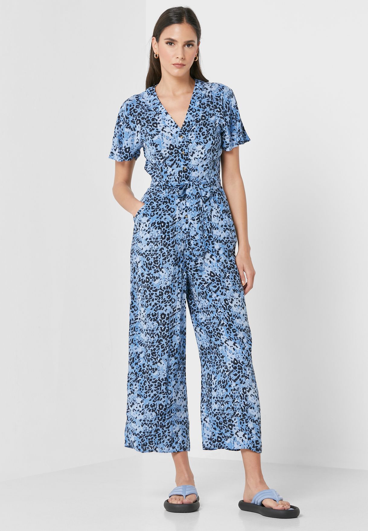 Wide Leg Printed Jumpsuit