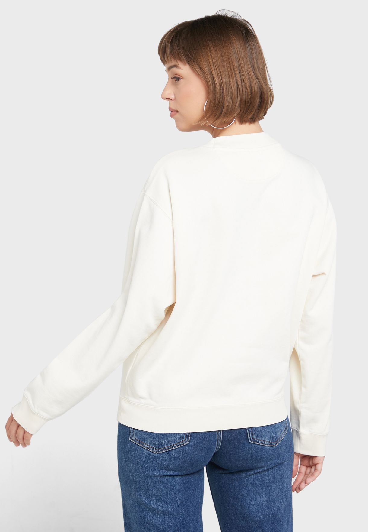 Ribbed Cuff Graphic Detail Sweater
