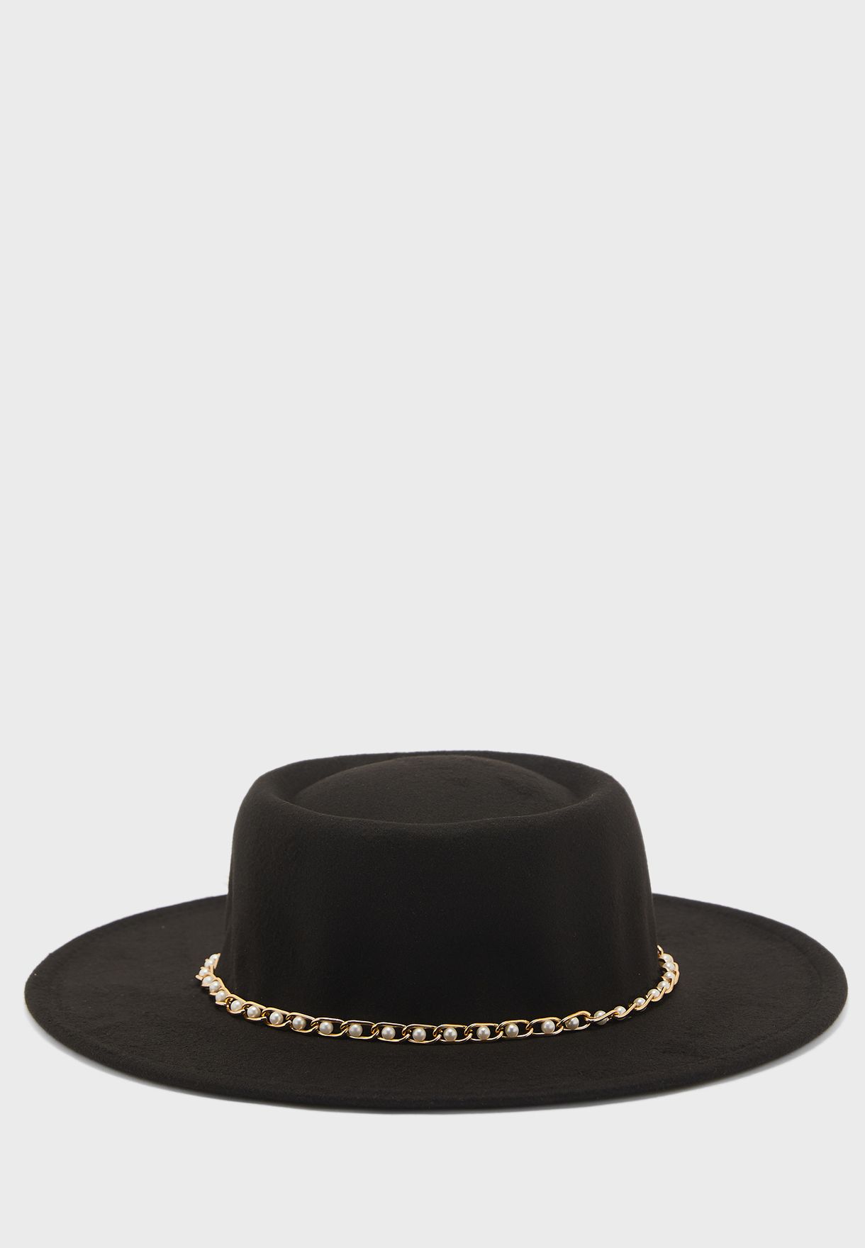 Pearl Tassel Band Felt Hat 