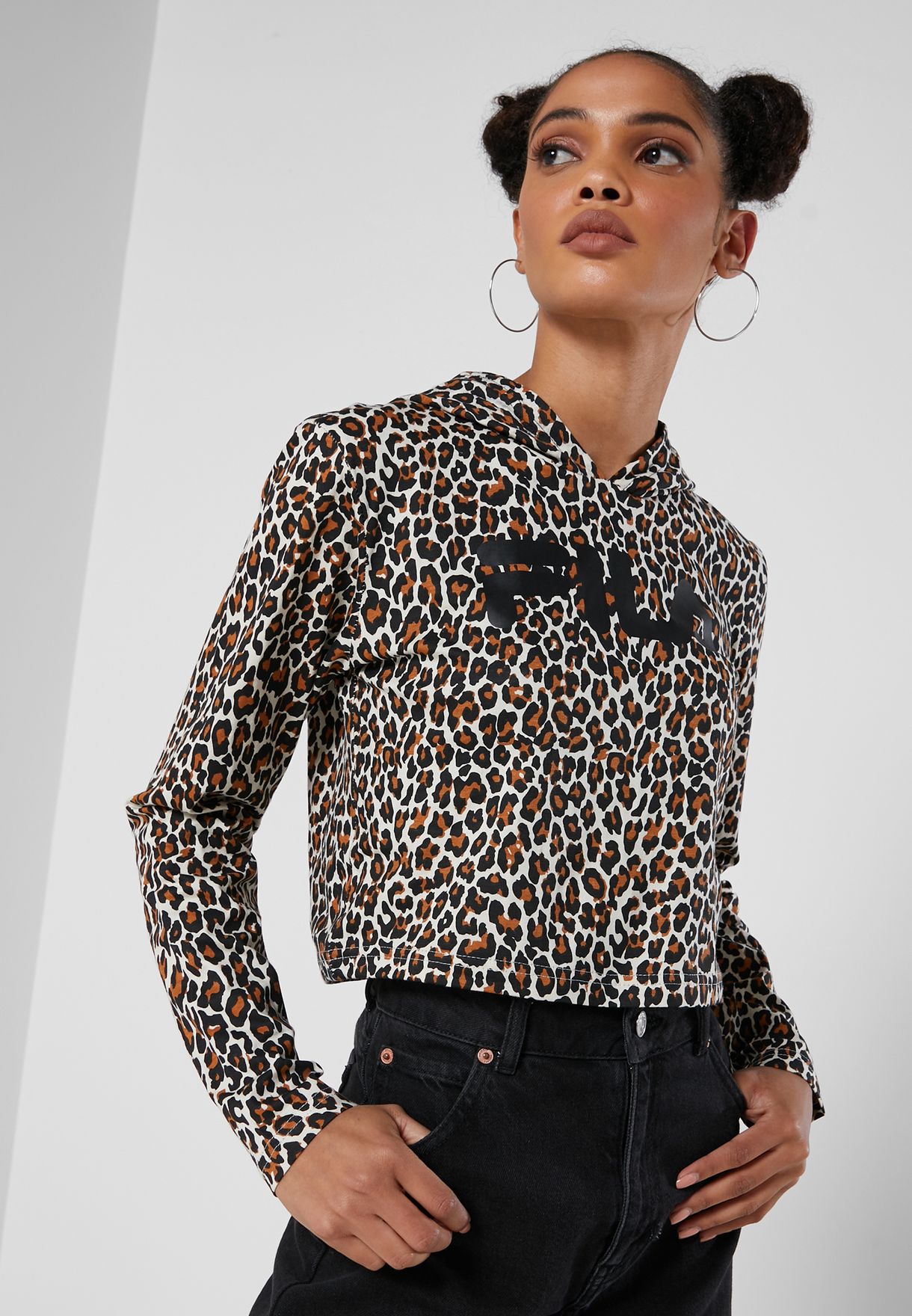 Alanah Leopard Print Hooded T-Shirt