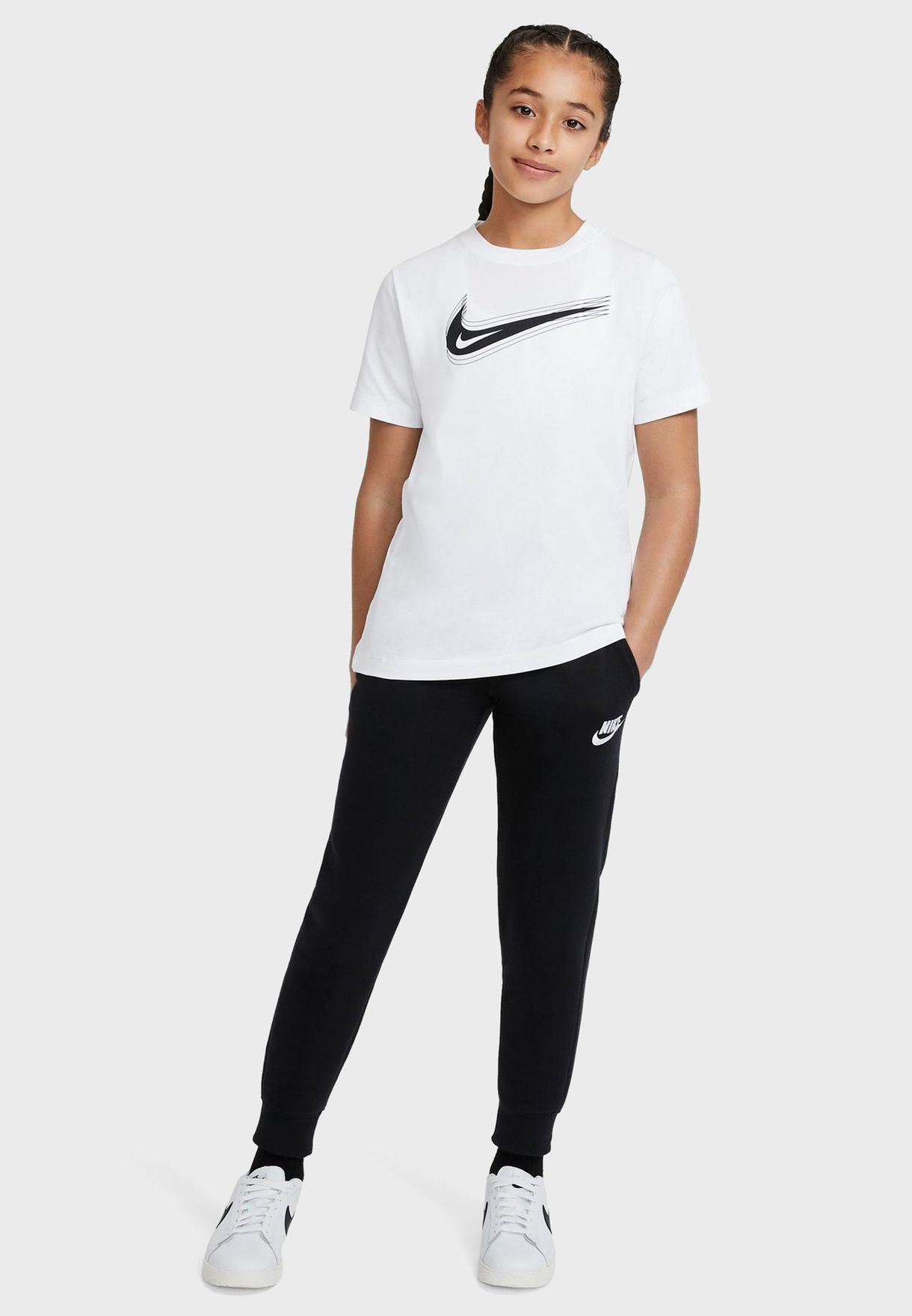 Buy Nike white Youth NSW Swoosh T-Shirt for Kids in Riyadh, Jeddah