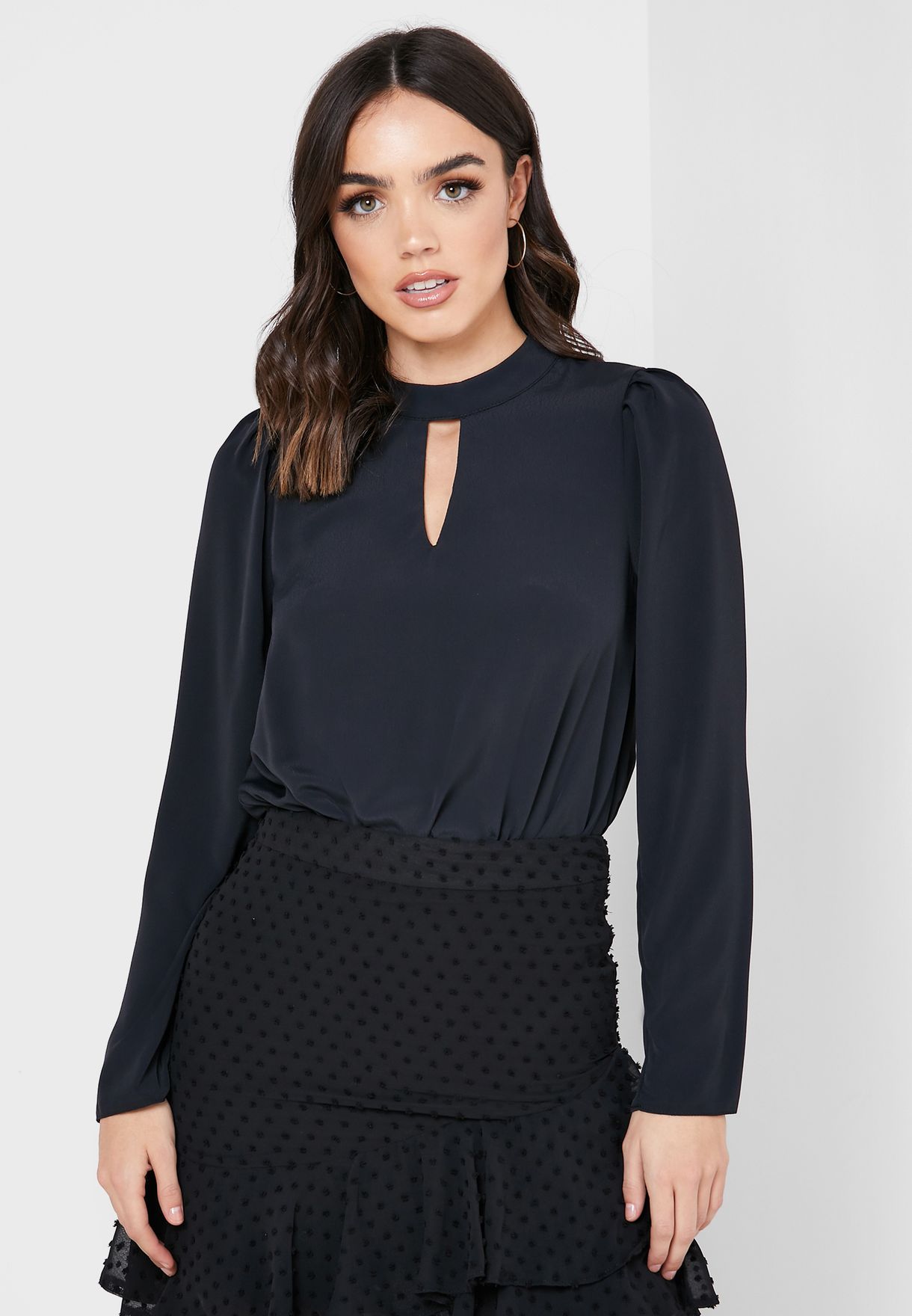 high neck keyhole top