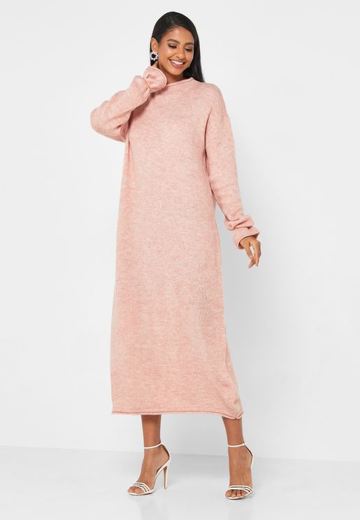 Round Neck Knitted Dress
