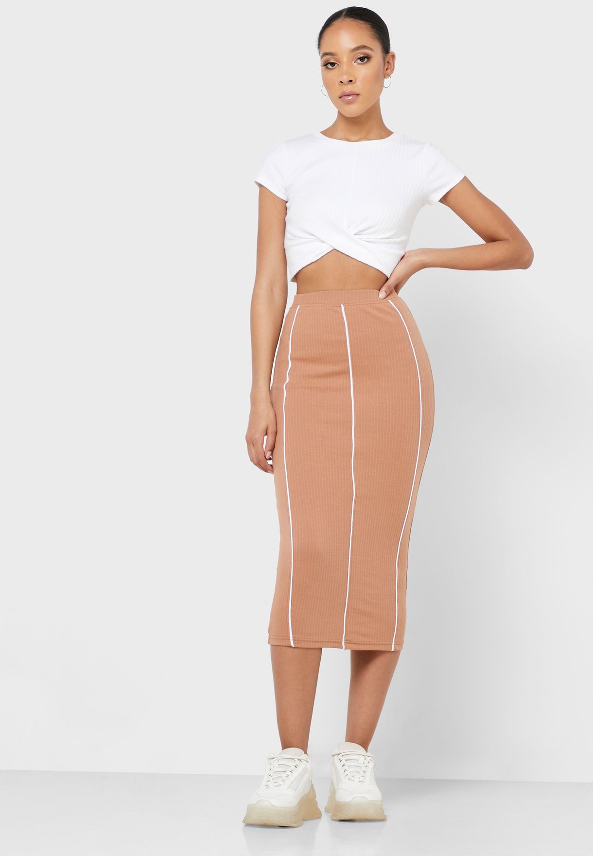 ribbed midi co ord