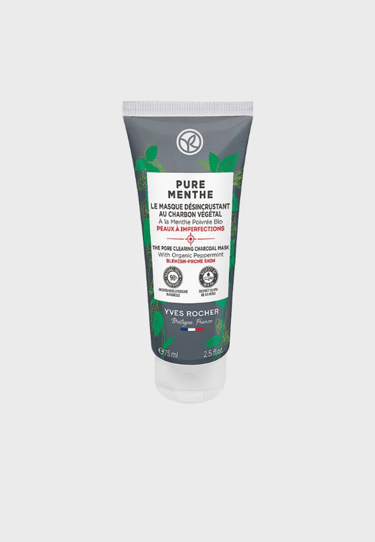 PURE MENTHE PORE CLEARING CHARCOAL MASK TUBE 75ML