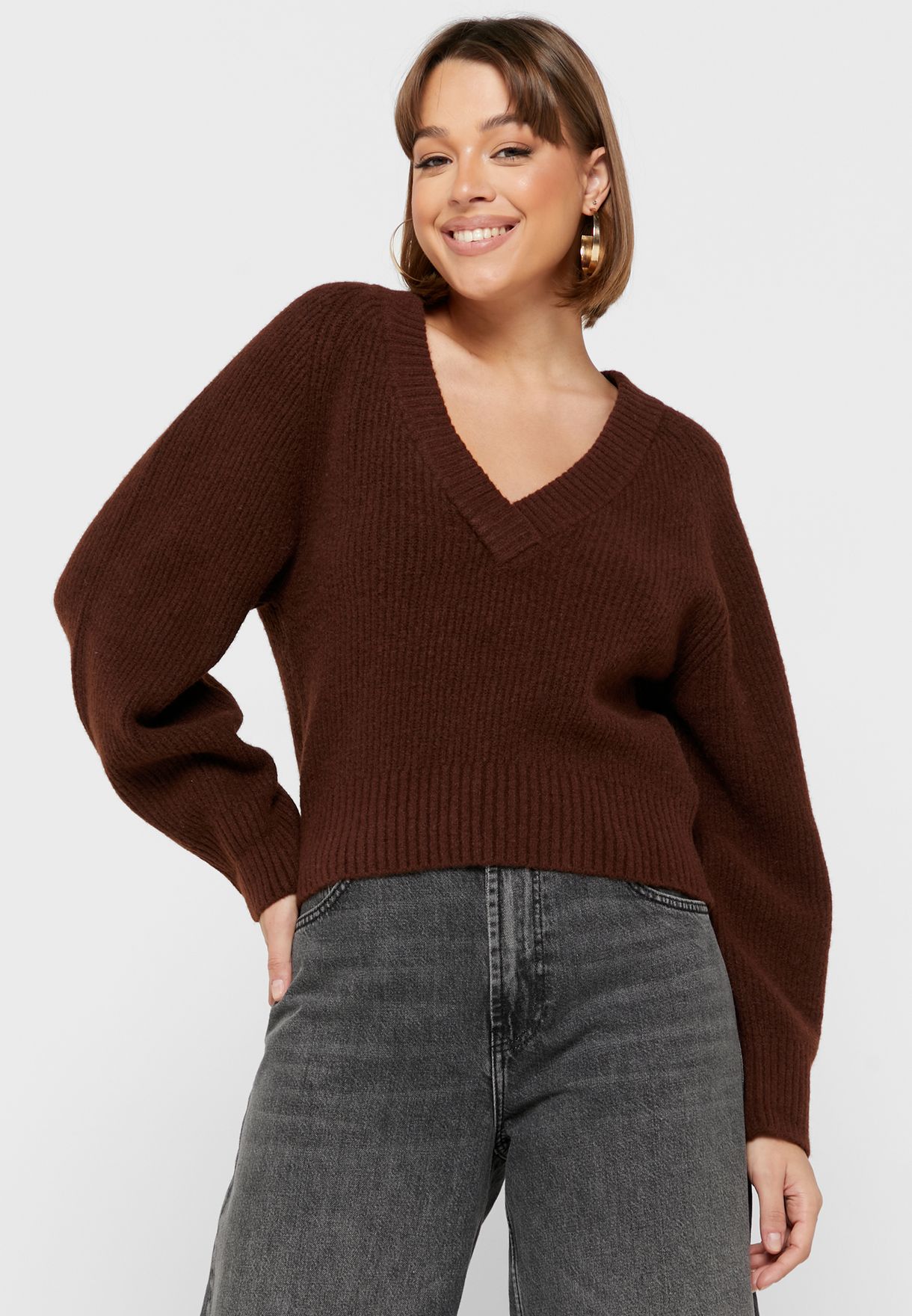 V-Neck Knitted Sweater