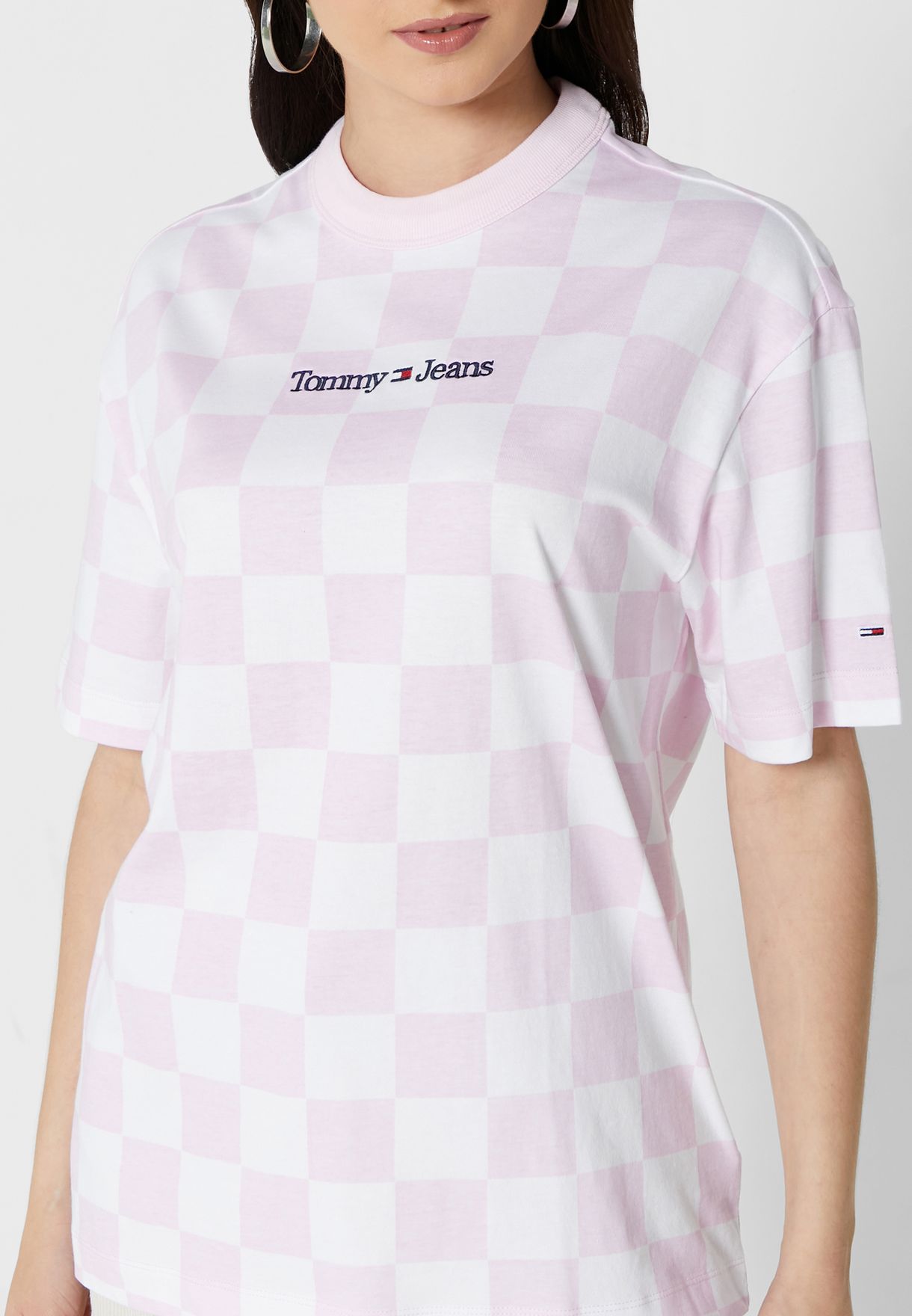 Crew Neck Checked T-Shirt