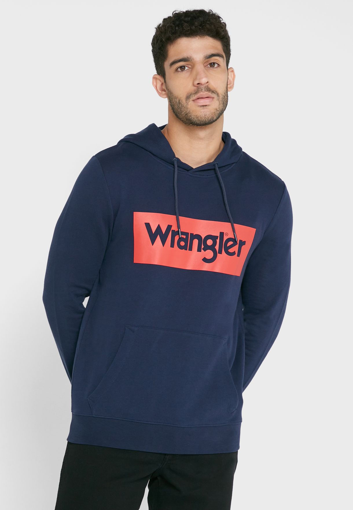 Buy Wrangler Men navy Logo Hoodie for Men in MENA, Worldwide