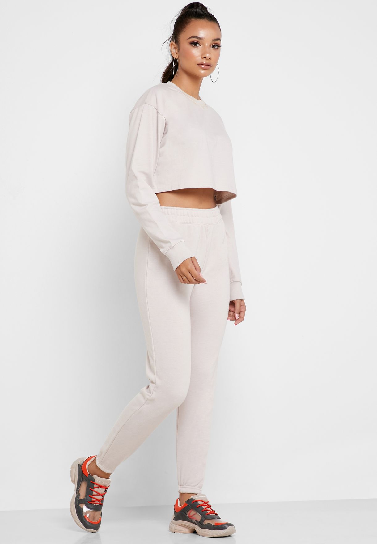 cropped sweater and joggers set