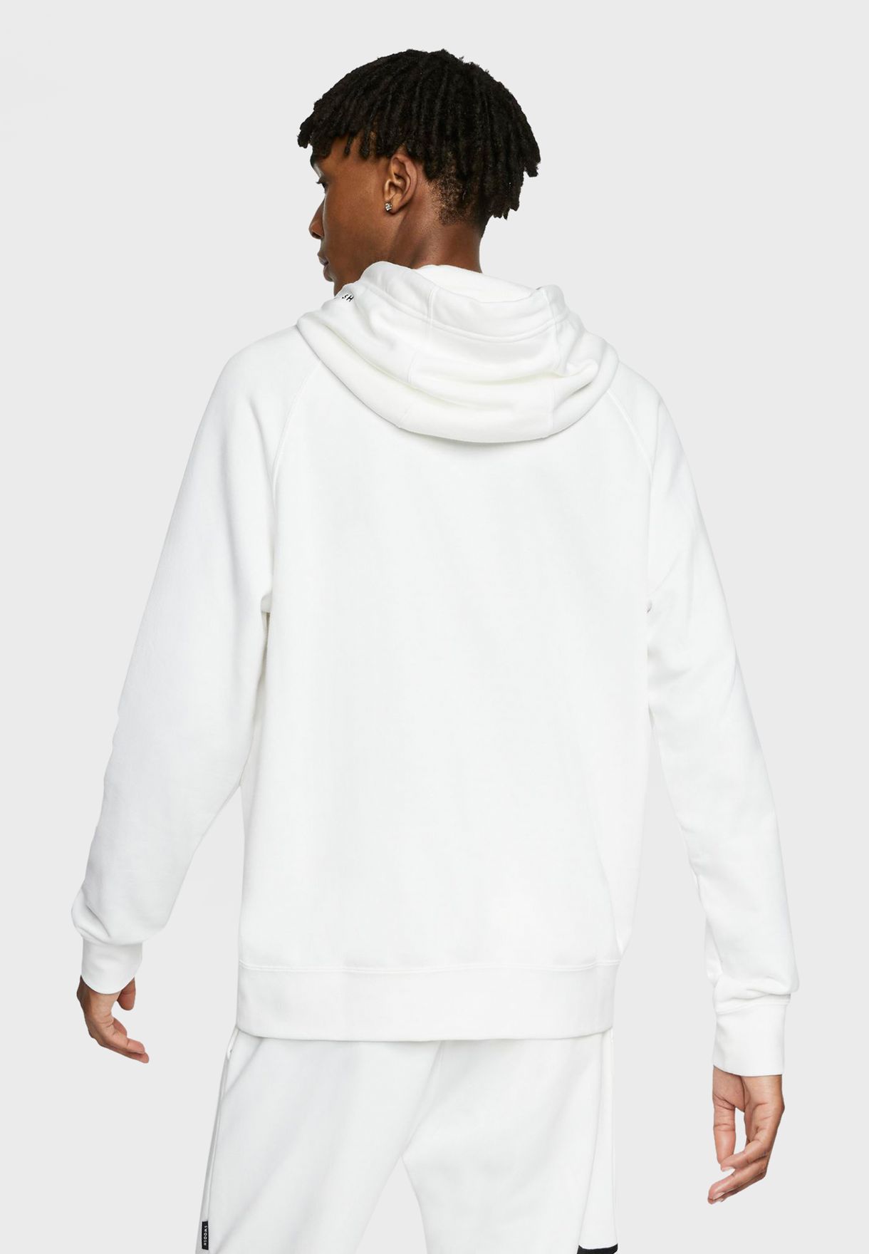 nike white tick hoodie