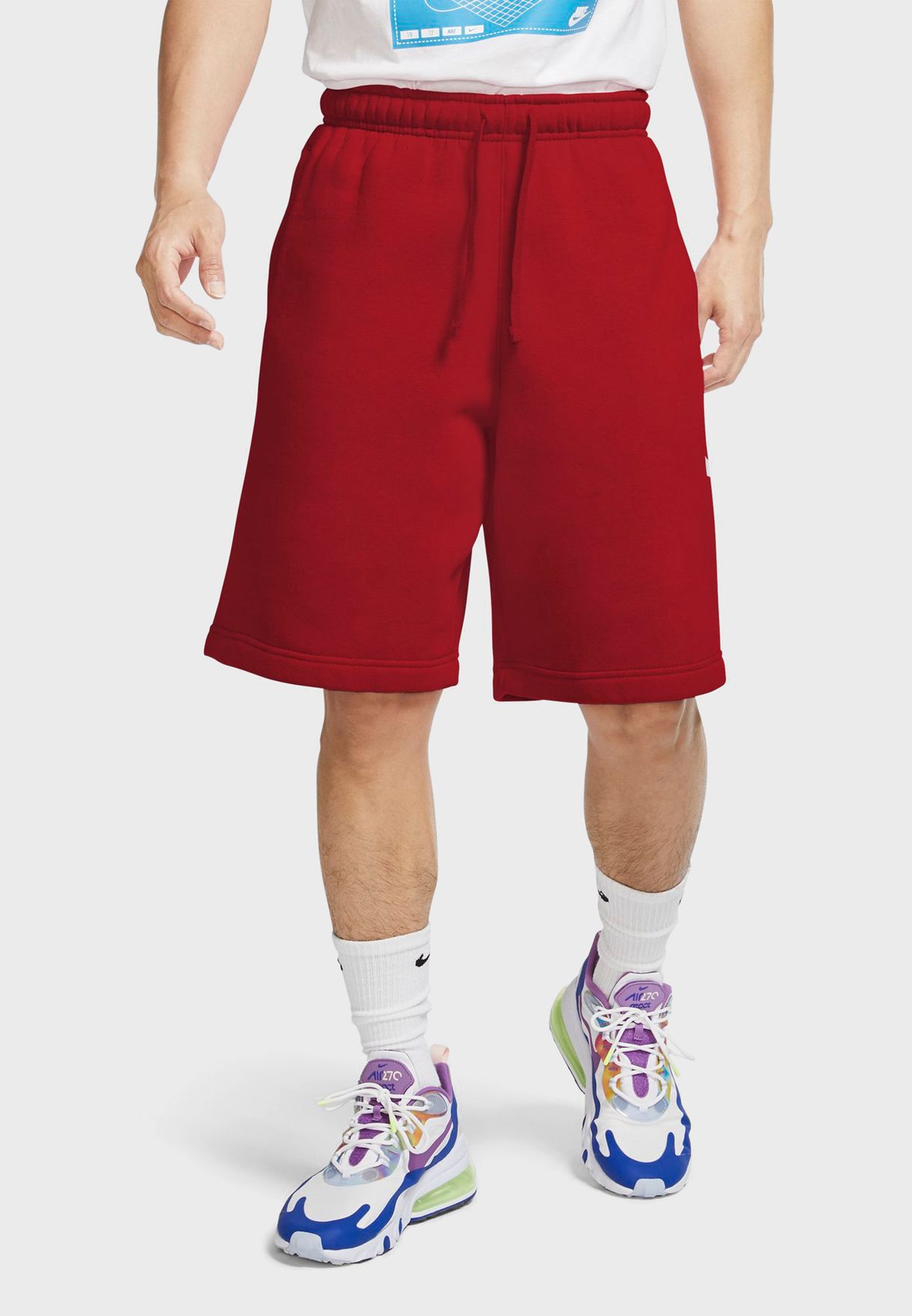 Buy Nike red NSW Just Do It Fleece Shorts for Men in Dubai, Abu Dhabi