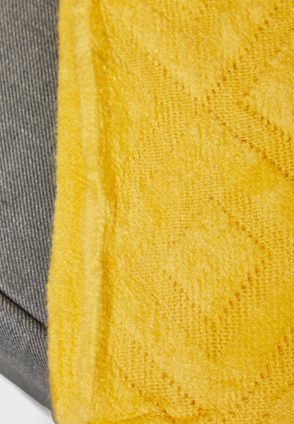Yellow Patterned Tassel Blanket Throw 172X127Cm