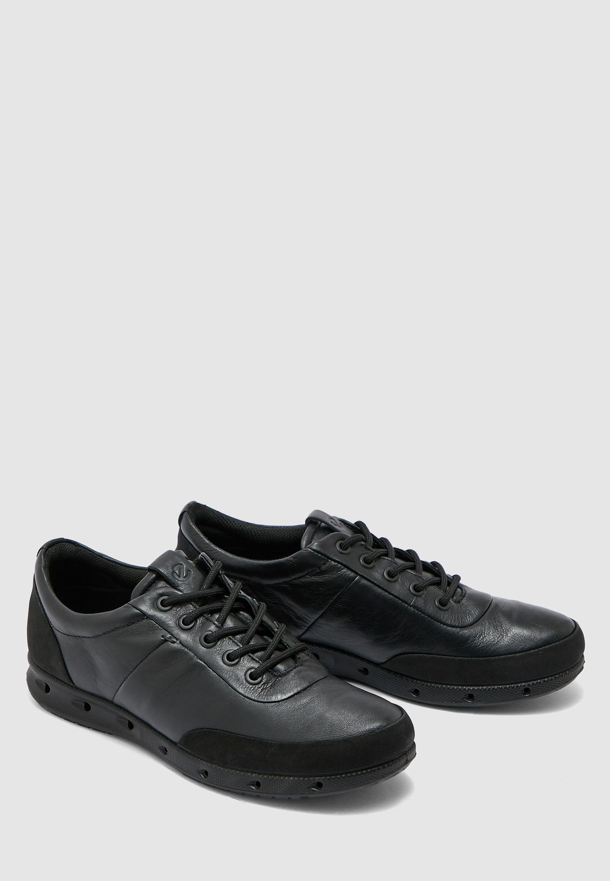 ecco black leather sneakers