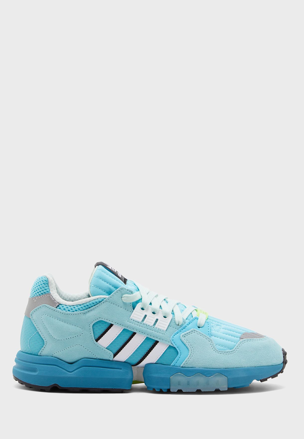 adidas originals zx torsion trainers in white and blue