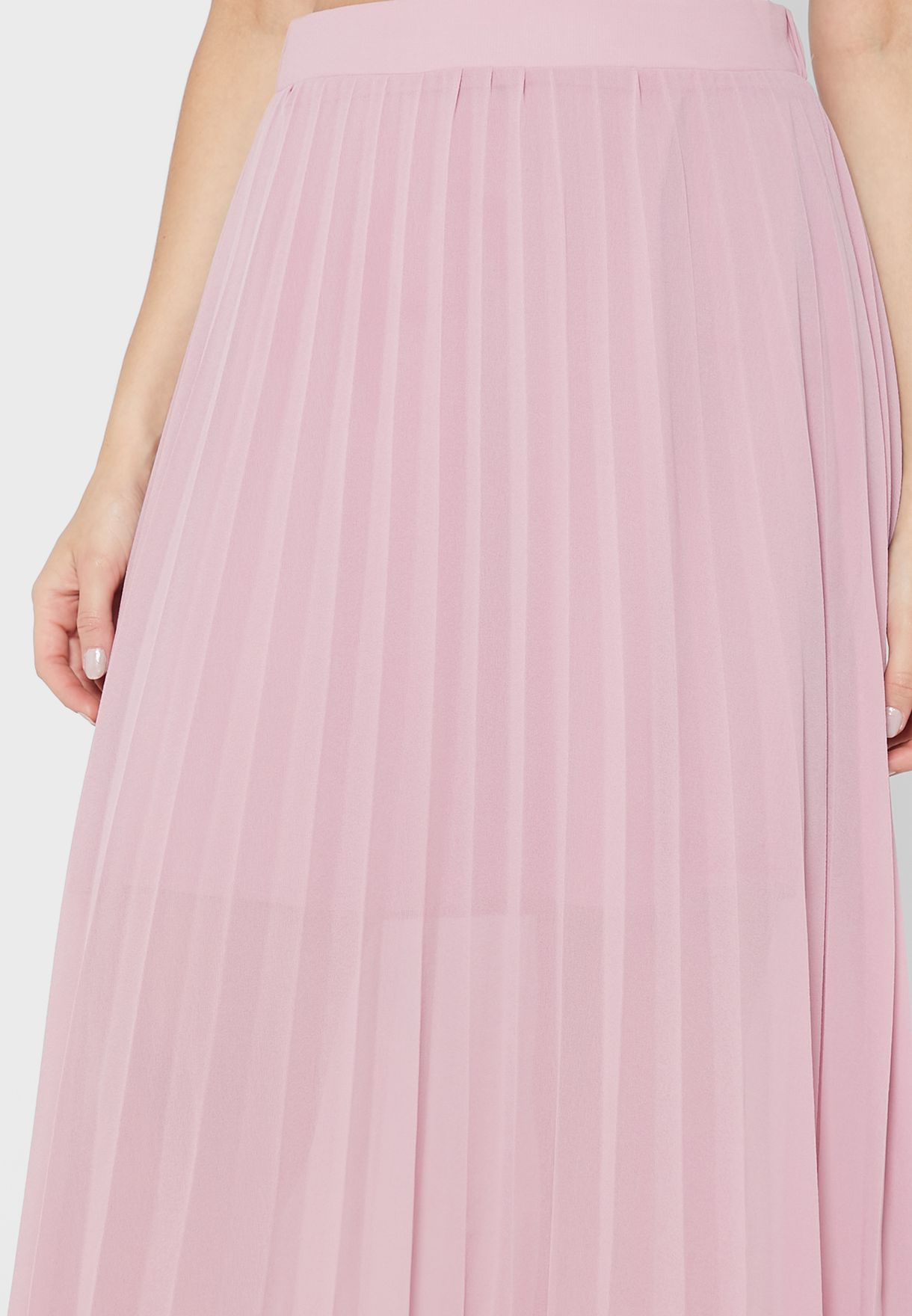 Pleated Detail Chiffon Skirt