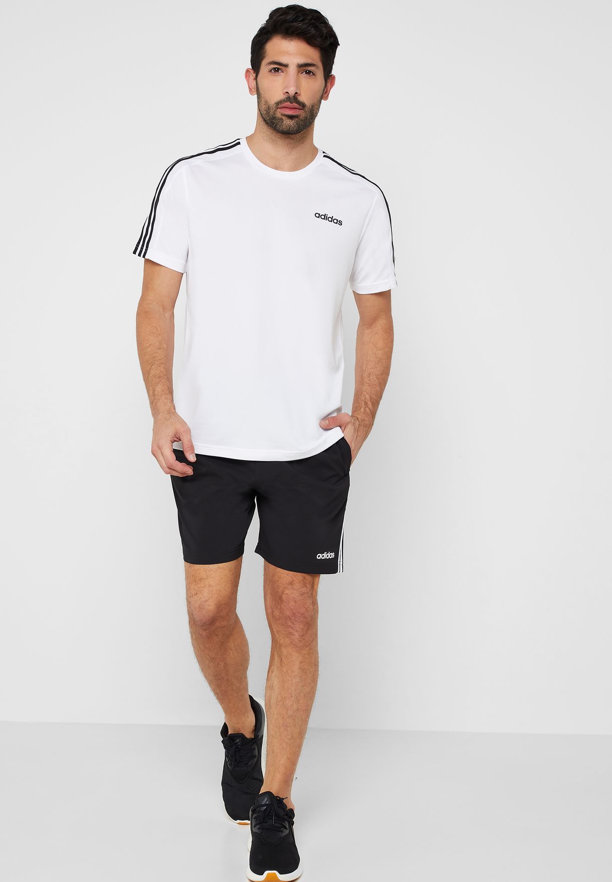 adidas 3 stripe essential shorts