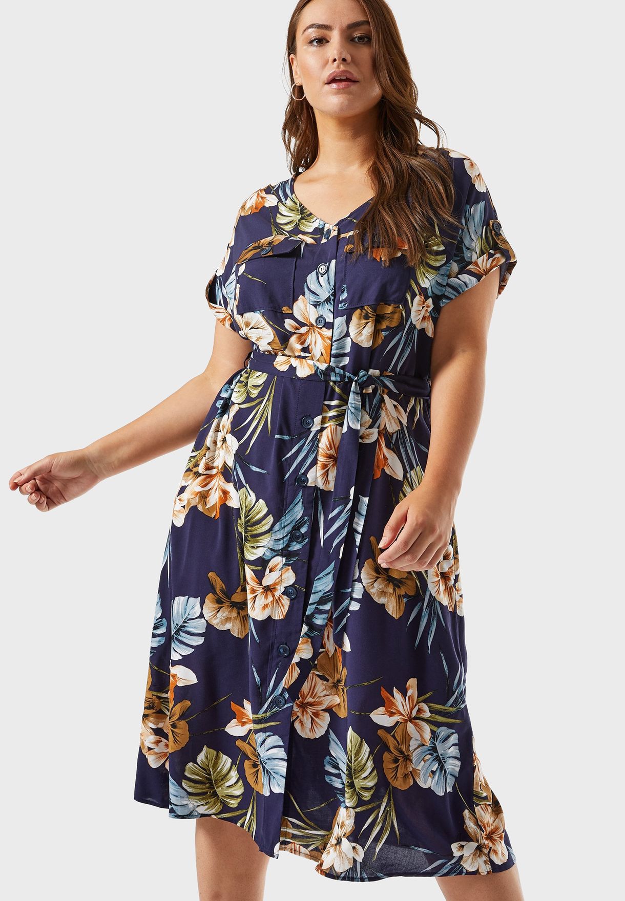 dorothy perkins tropical shirt dress