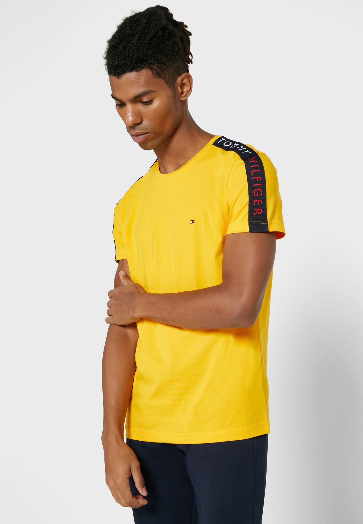 tommy hilfiger yellow crew neck