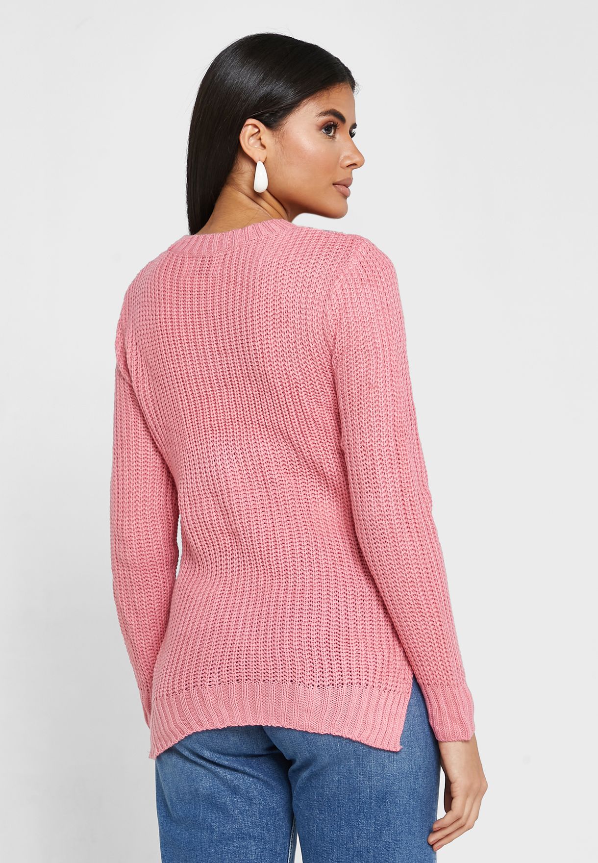 Solid Detailed Sweater
