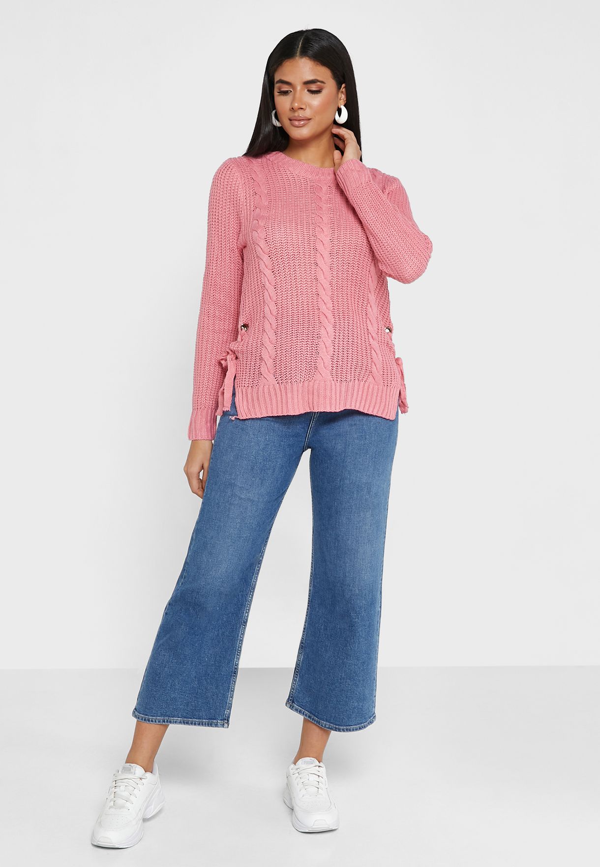 Solid Detailed Sweater