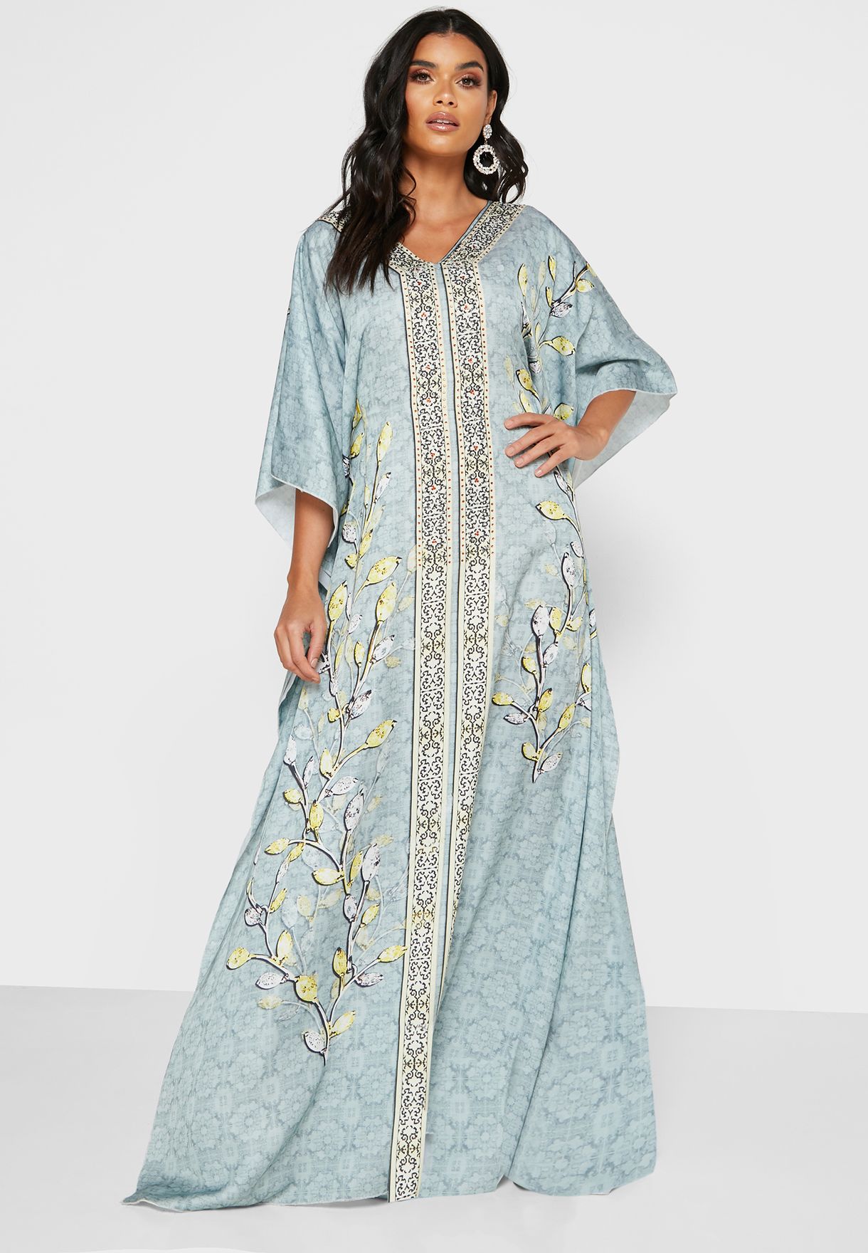 Buy Hayas Closet prints Embellished Kaftan for Women in MENA, Worldwide