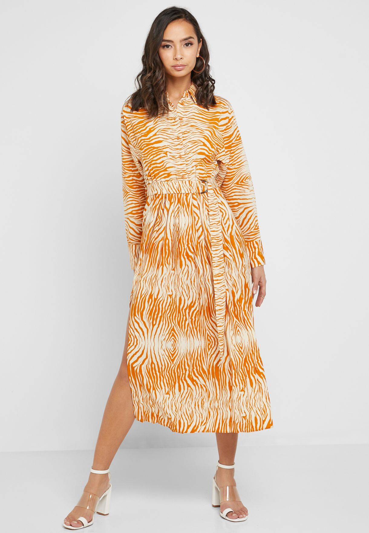 orange zebra dress