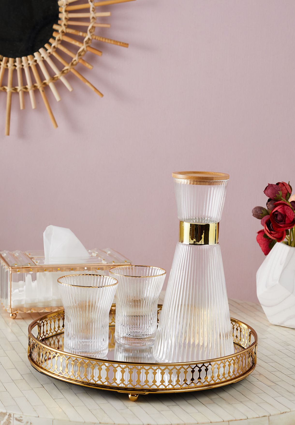 Glass Carafe & Glasses Set