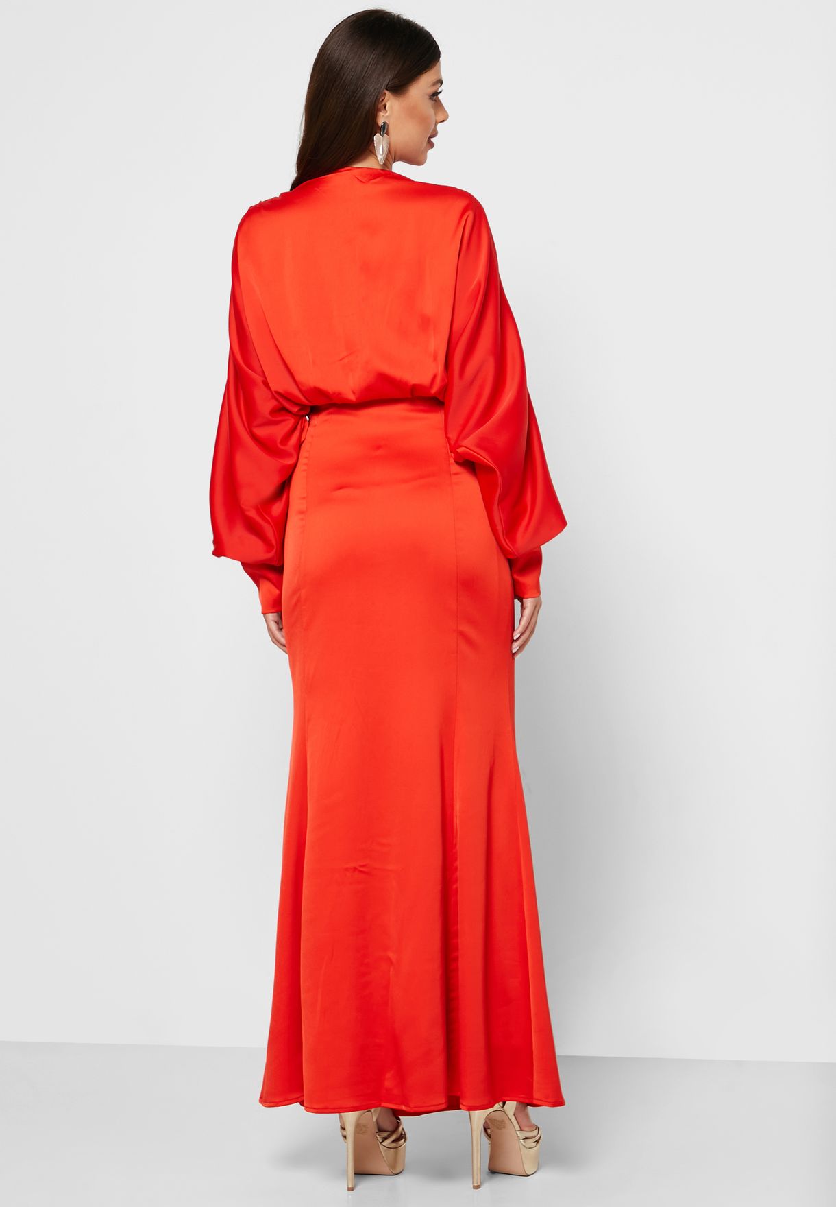 Aurora Balloon Sleeve Fishtail Dress