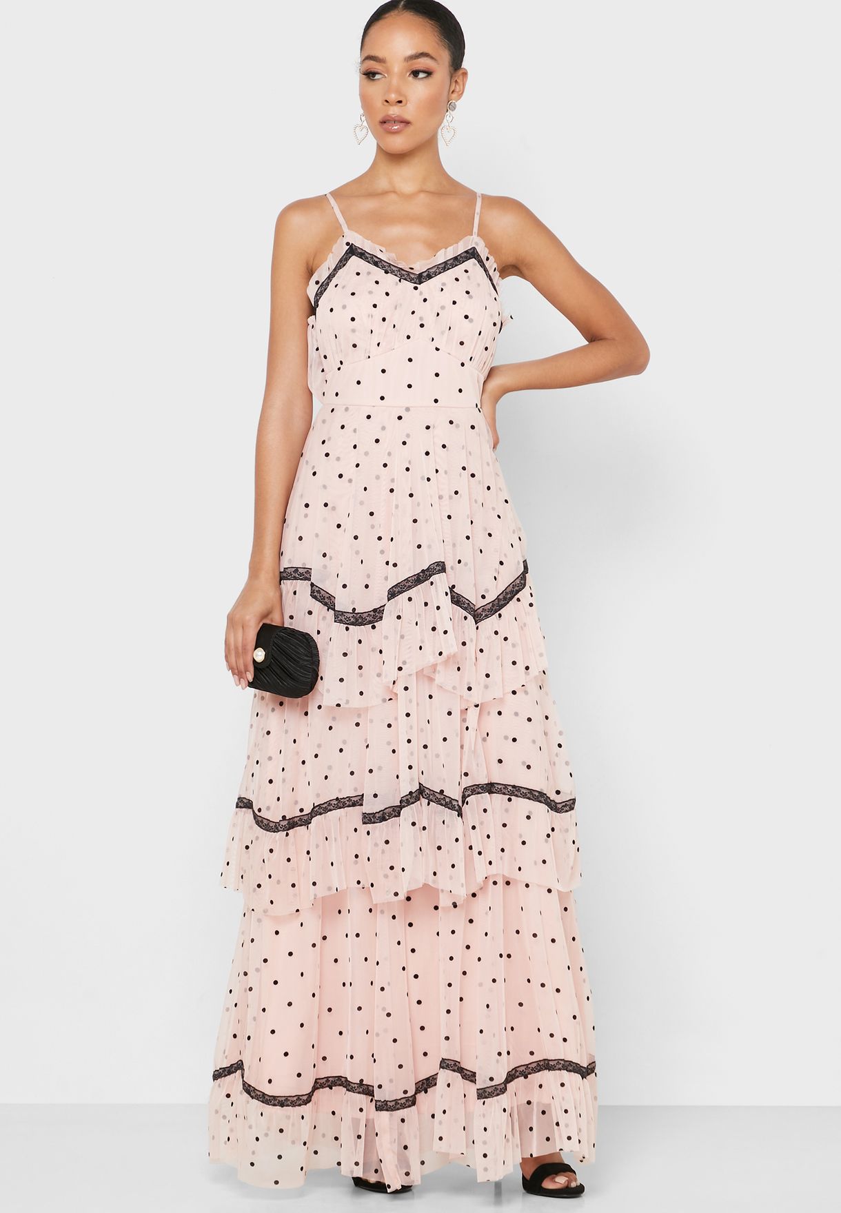 lace and beads polka dot dress