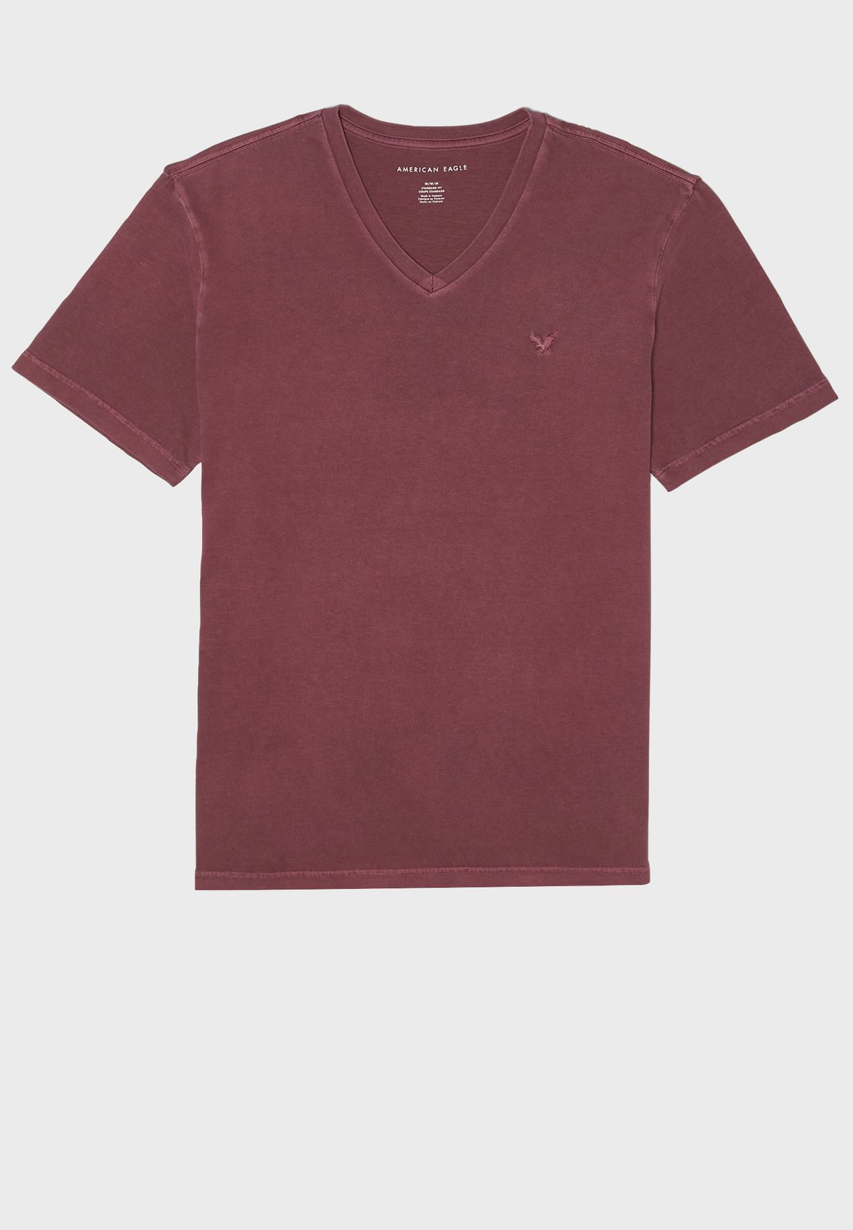 burgundy v neck t shirt