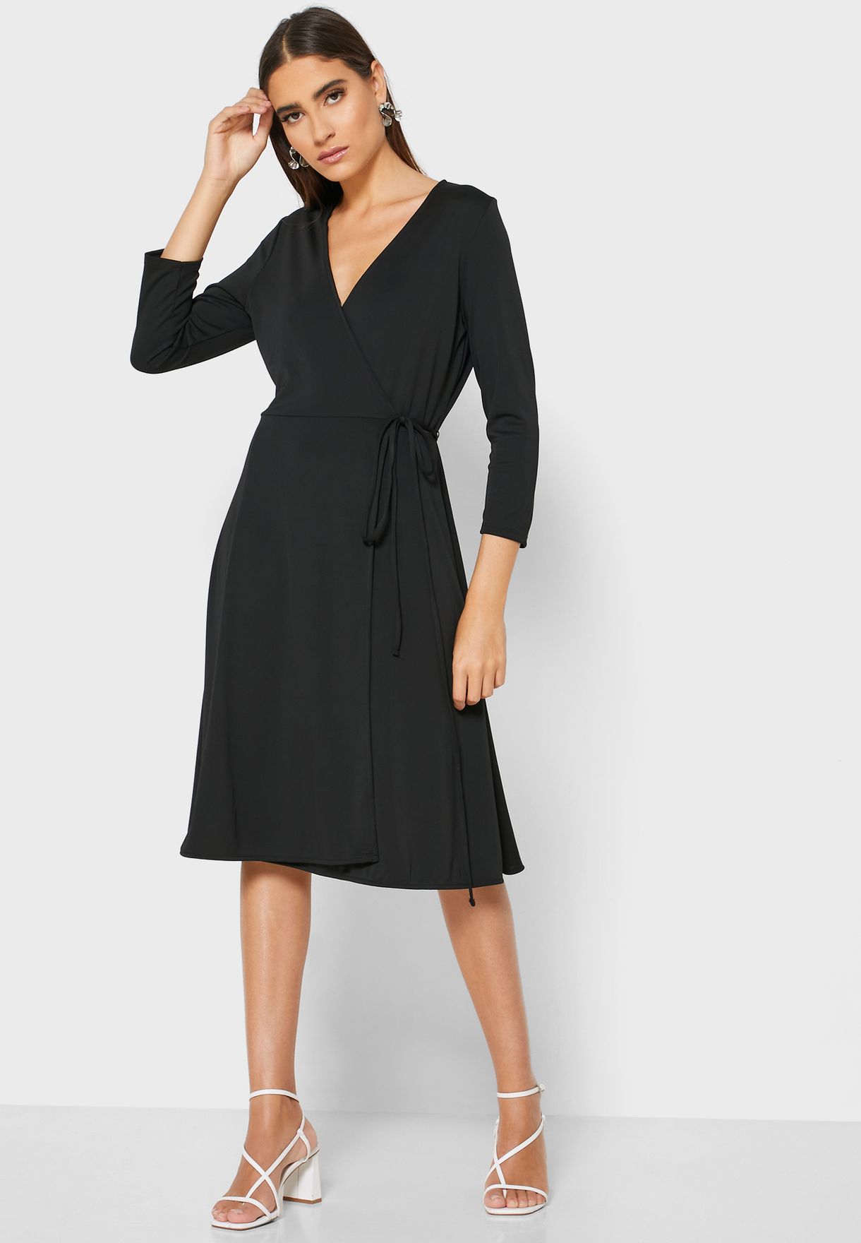 v neck wrap dress