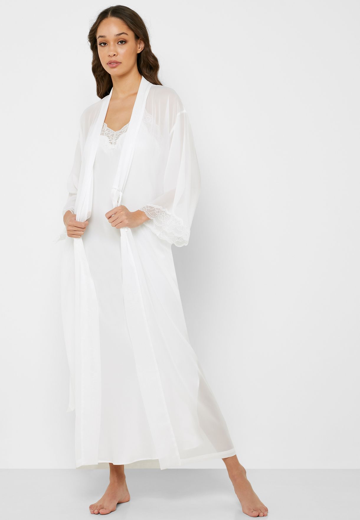white maxi robe